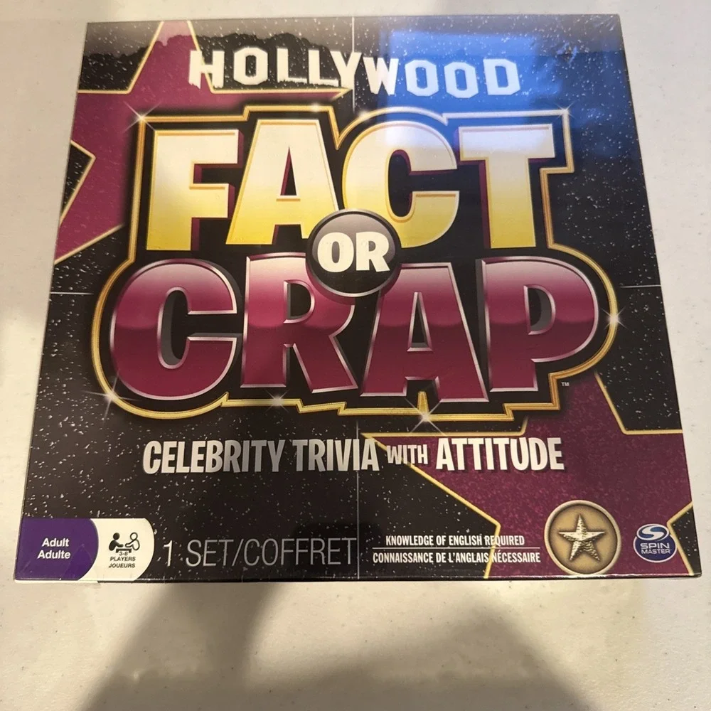 Hollywood Fact or Crap Celebrity Trivia Spin Master Game New Sealed